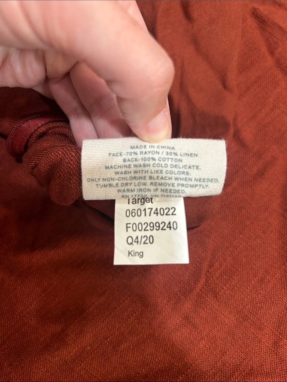 Casaluna Rust Linen King Duvet Set